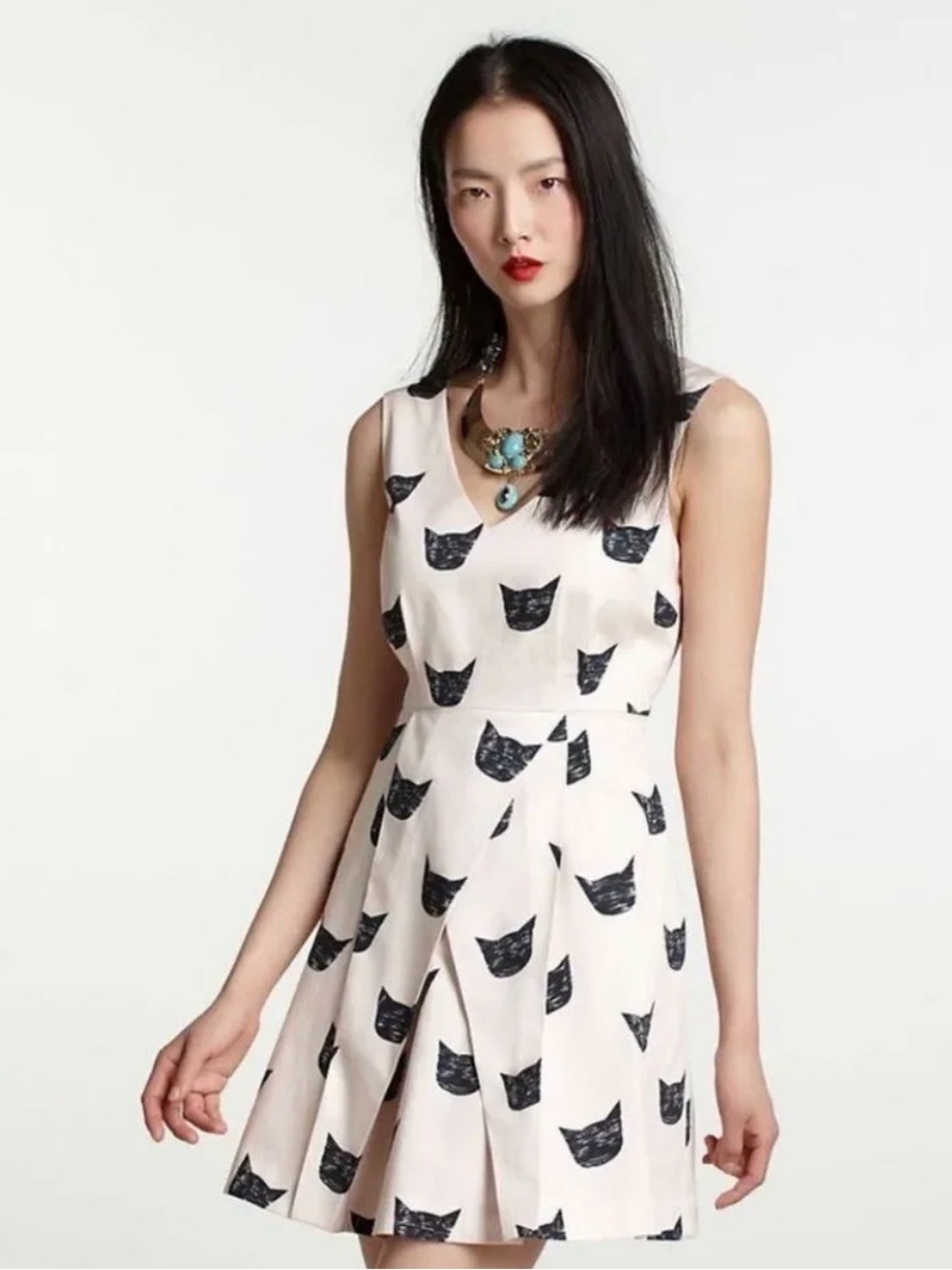 Leah Leena Go Anthropologie cat dress size 8